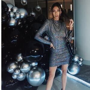 Alexia Admor Rainbow Sequin‎ Dress Size 4